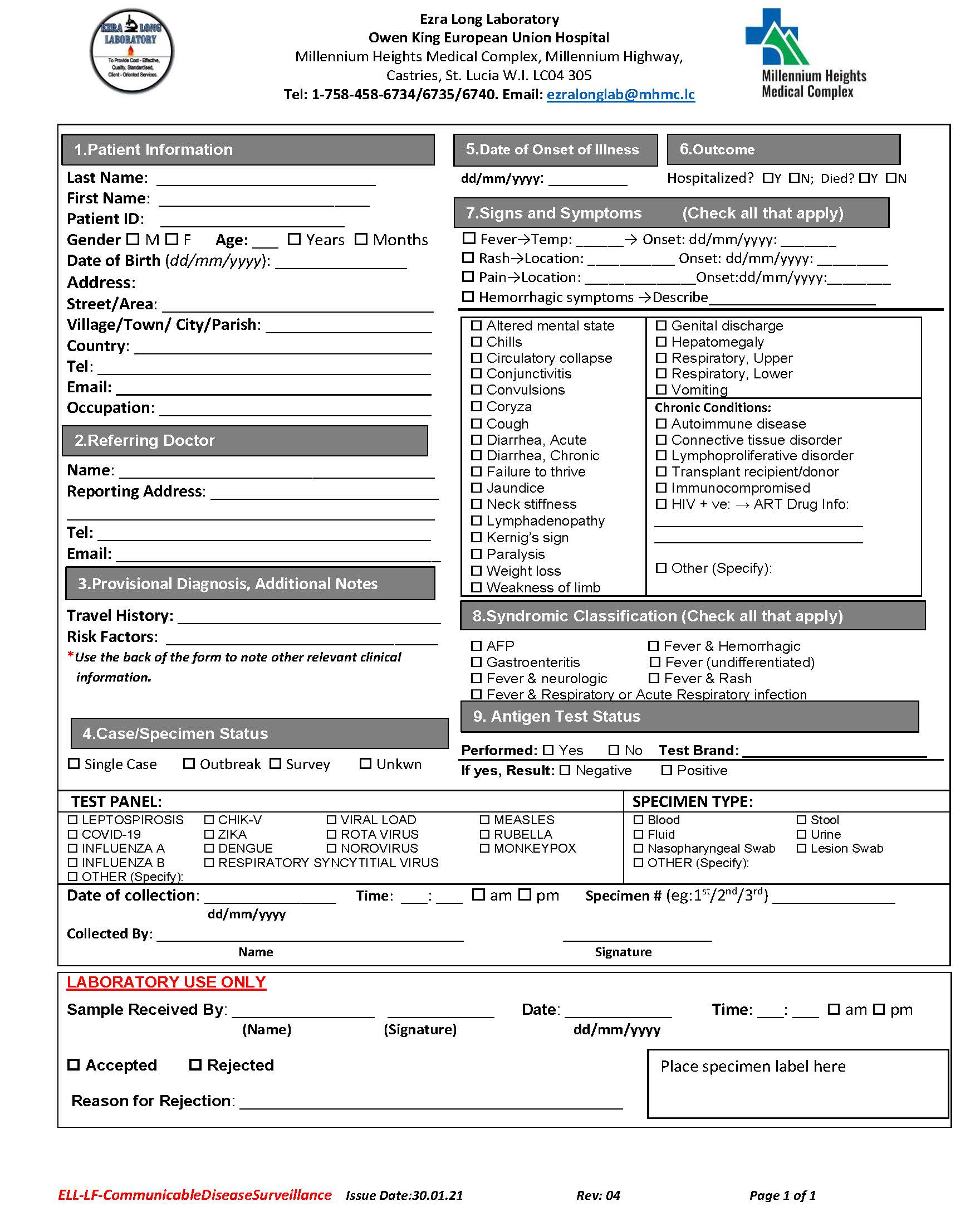 lab form